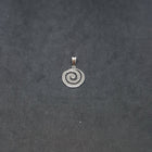 12 mm Spiral Blue Fire Opal Sterling Silver Pendant