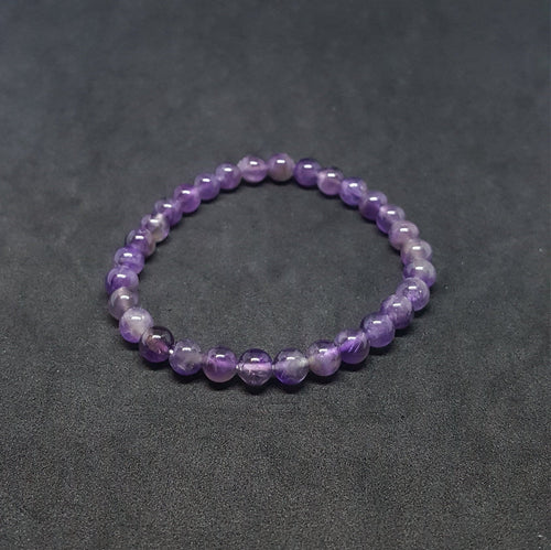 5 mm natural amethyst beaded bracelet
