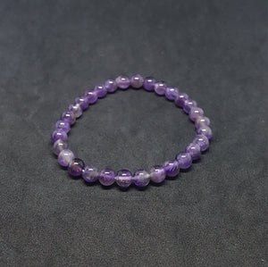 5 mm natural amethyst beaded bracelet