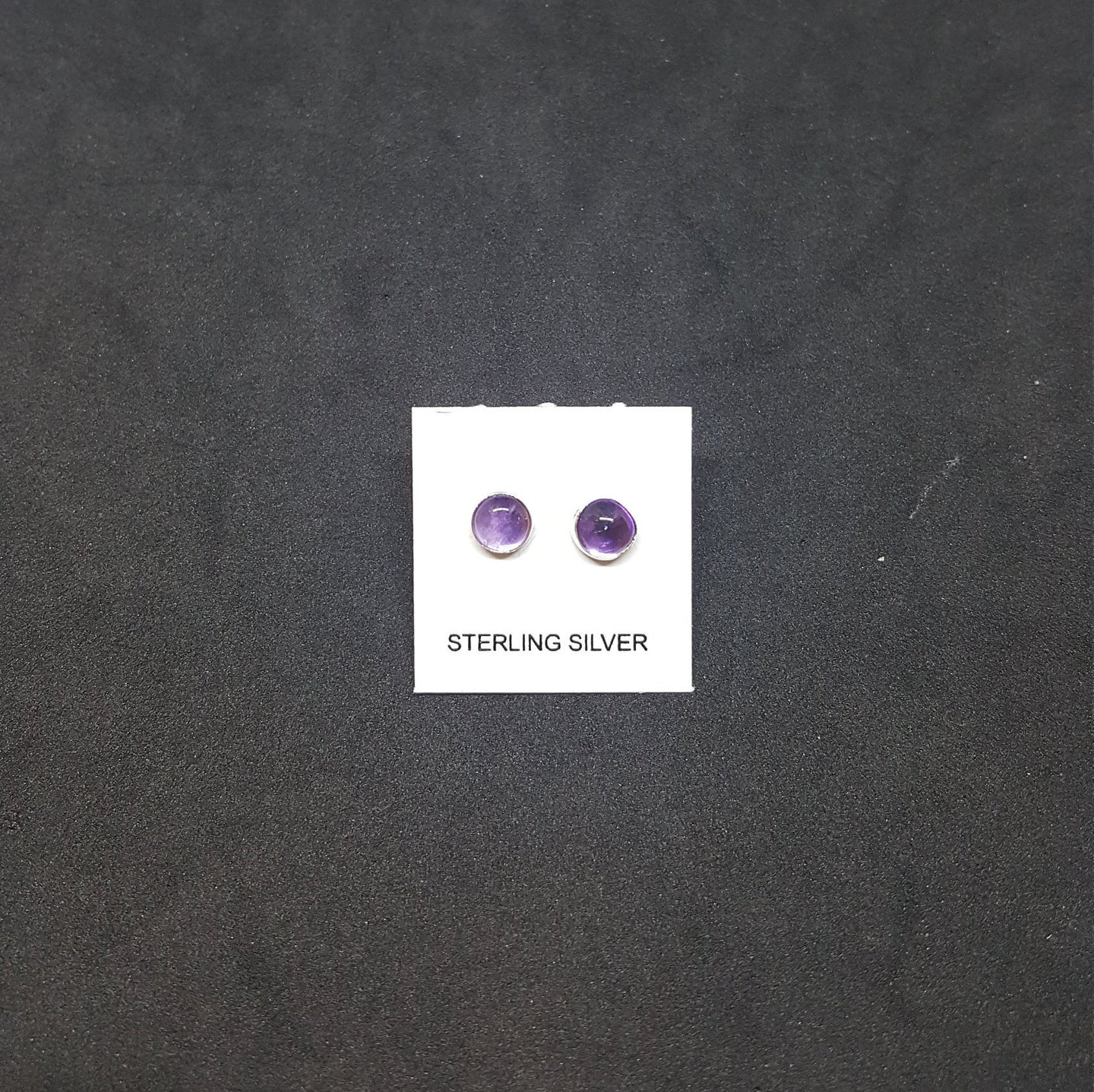 5 mm round Amethyst sterling silver stud earrings