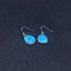 Simple Tear Blue fire Opal Sterling silver teardrop shape dangle/drop opal earrings