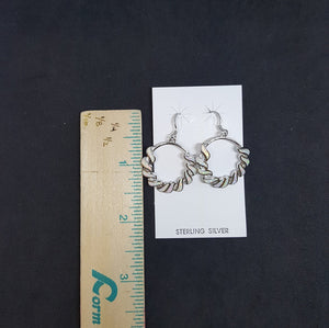 Twisted Wrap White Opal Sterling silver dangle earrings