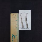 Long thin Wave White Opal Sterling silver dangle earrings