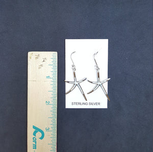 Sea Star White Opal Sterling silver dangle earrings