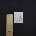 Sparkle Round White Opal micro CZ sterling silver dangle earrings