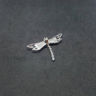 Shiny Dragon fly oval Topaz  Blue fire opal micro CZ sterling silver pendant