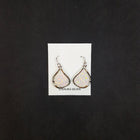 Wavy pattern teardrop White Opal Sterling silver dangle earrings