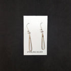 Long thin teardrop White Opal Sterling silver dangle earrings