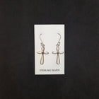 Cross Teardrops White Opal Sterling silver dangle earrings