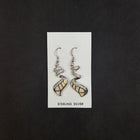 Wavy Spiral White Opal micro CZ Sterling silver dangle earrings