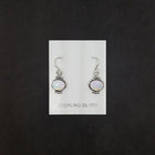 Lantern design Oval White Fire Opal sterling silver dangle earrings