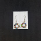 Cluster multi-stone dots round shape sterling silver dangle earrings
