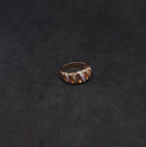 Size 8 - Pink Fire Opal CZ rose gold plated sterling silver ring