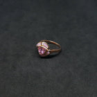 Size 8 3/4 - Pink Fire Opal micro CZ trillion-cut Pink CZ rose gold plated sterling silver ring