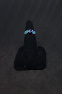 Size 6 3/4 - Blue Fire Opal marquise-cut Tanzanite sterling silver ring