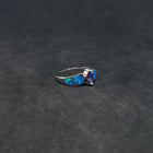Size 6 3/4 - Blue Fire Opal marquise-cut Tanzanite sterling silver ring