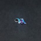 Blue Fire Opal Wavy shape with Marquise shape Amethyst sterling silver pendant