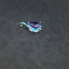 Blue Fire Opal flower shape with Triangles shape Amethyst sterling silver pendant