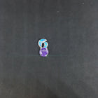 Blue Fire Opal Horn shape with round shape Amethyst sterling silver pendant