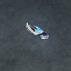 Twisted Arrow Blue Opal Amethyst CZ sterling silver pendant necklace