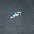 Twisted Arrow Blue Opal Amethyst CZ sterling silver pendant necklace