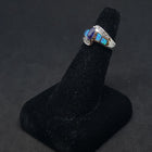Size 6 - Blue Fire Opal micro CZ marquise-cut Tanzanite sterling silver ring