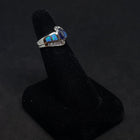 Size 6 - Blue Fire Opal micro CZ marquise-cut Tanzanite sterling silver ring