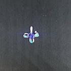 Blue Fire Opal flower shape with Triangles shape Amethyst and CZ sterling silver pendant