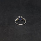 Size 6 1/4 - Two stripes Blue Fire Opal oval Tanzanite sterling silver ring