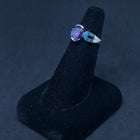 Size 6 1/4 - simple rope Blue Fire Opal oval Amethyst sterling silver ring