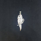 Wonder Owl White Fire Opal Black Onyx sterling silver pendant necklace