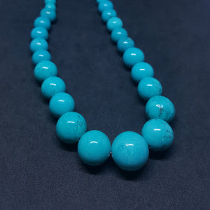 Bead Turquoise sterling silver necklace