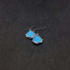 Wavy design Blue fire Opal Sterling silver teardrop dangle/drop opal earrings