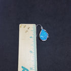 Wavy design Blue fire Opal Sterling silver teardrop dangle/drop opal earrings