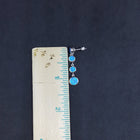 Round chains Blue fire Opal Sterling silver long thin stud/post opal earrings