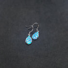 Striped Teardrop Blue fire Opal Sterling silver dangle/drop earrings