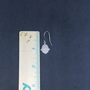 Flower shape micro CZ with Rose flower shape Blue fire opal sterling silver dangle earrings