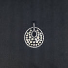 Grapes small white fire opal micro cz round shape rhodium over sterling silver pendant