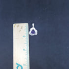 Blue Fire Opal flower shape with Triangles shape Amethyst sterling silver pendant