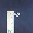 Blue Fire Opal flower shape with Triangles shape Amethyst and CZ sterling silver pendant