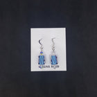 Candy Crystal cylindrical shape white crystal sterling silver dangle earrings