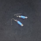 Candy Crystal cylindrical shape white crystal sterling silver dangle earrings
