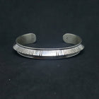 Navajo New Cuff Simple native lines Sterling silver Stamped Johnathan Nez
