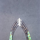 3 strands sterling silver Natural heishi Kingman turquoise beaded necklace