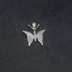 Butterfly inlay multi- Stone sterling silver pendant necklace