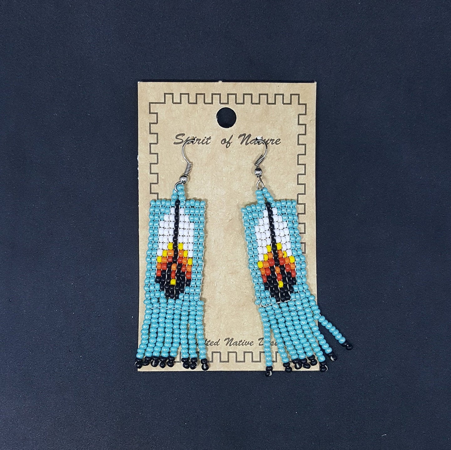 Spirit of Nature Handcrafted Native Design beaded beads dangle earrings