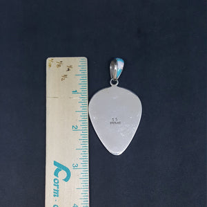 Beautiful landscape inlay Turquoise sandstone mother of pearl spiny oyster blue opal pendant necklace
