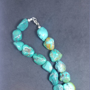 18 inches Big Chunk Turquoise sterling silver necklace