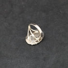 Cluster peaceful color random shape inlay Turquoise Pearl Gaspeite Coral oval sterling silver ring size 8 3/4