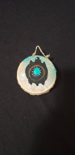 2 inch drum with magnet turtle painting